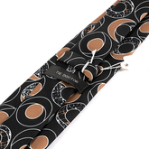 Black Crescent Geometric Tie 8cm